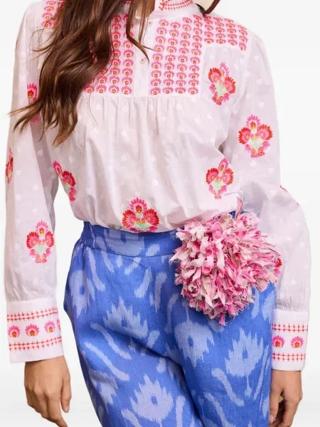 Lniane spodnie palazzo Nimo With Love niebieskie