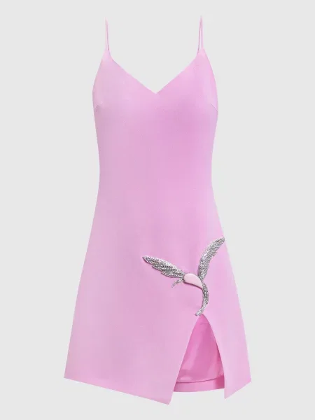 Сукня міні з аплікацією David Koma рожева