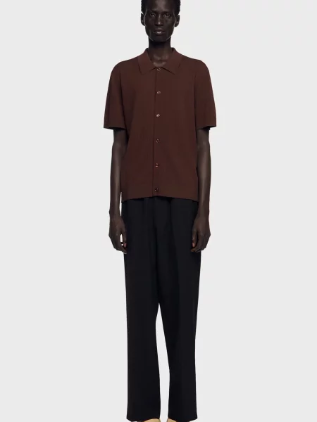 Рубашка Sandro коричневая