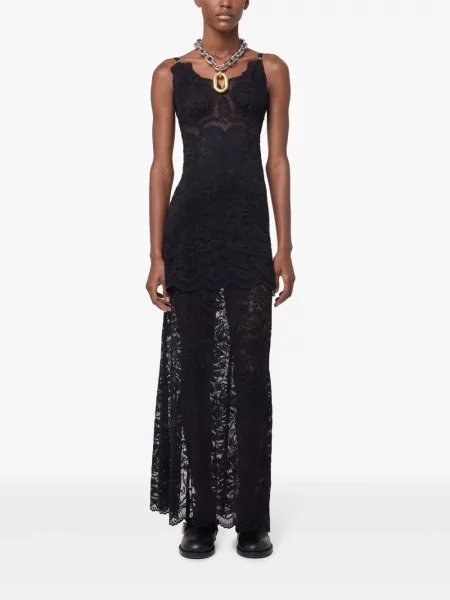 Rochie maxi Rabanne din dantelă de costum negru