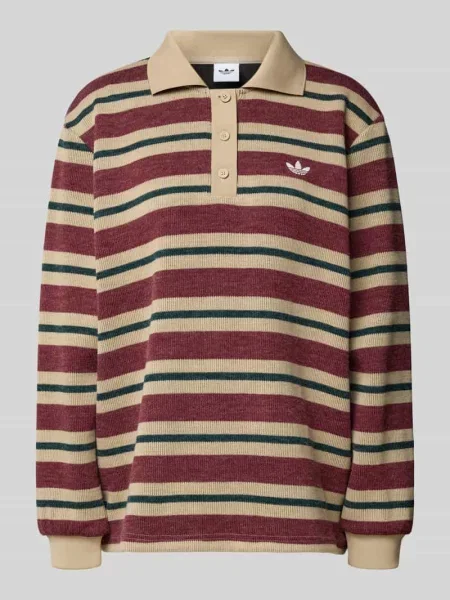 Dzianinowy top Adidas w paski z logo