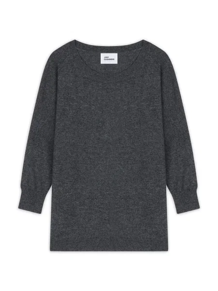 JUST CASHMERE Pulover REBECCA pegasto siva