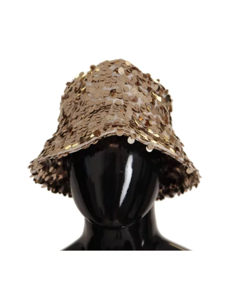 Czapka Dolce And Gabbana z cekinami żółta