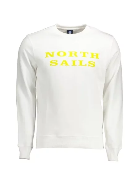 Hanorac crewneck North Sails cu imagine cu decolteu rotund alb