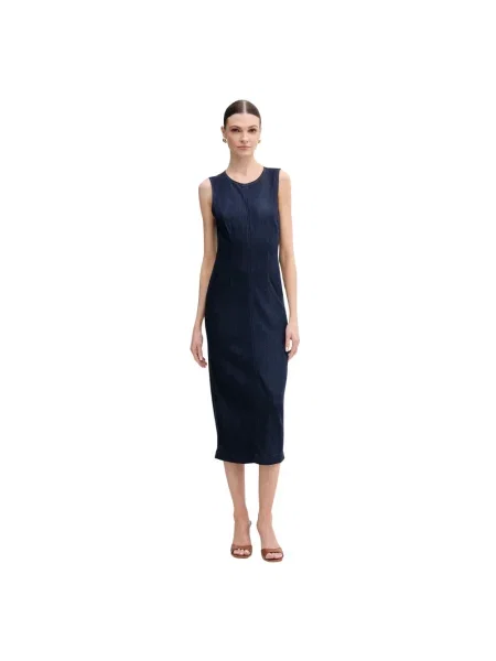 Sukienka midi Guess niebieska