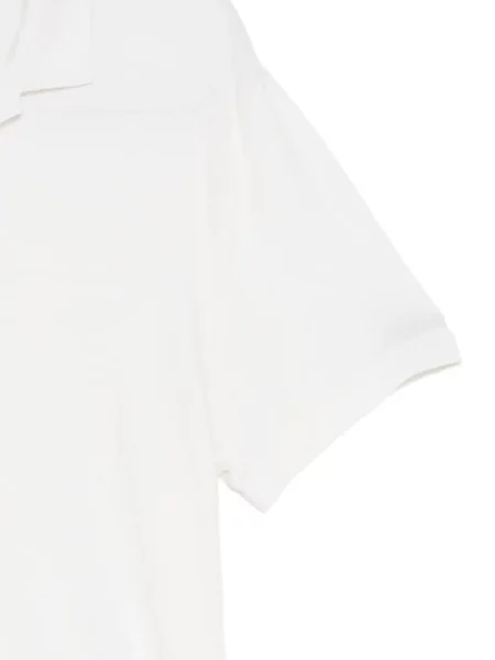 Gulerat scurt tricou polo James Perse alb