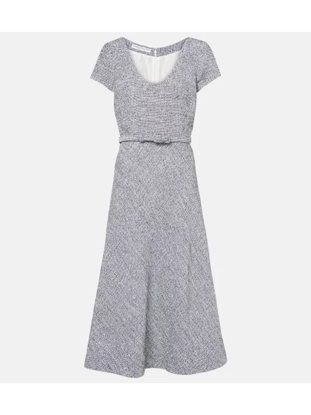 Sukienka midi Alessandra Rich tweedowa do kolan garniturowa szara