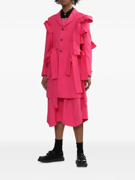 Παλτό Comme Des Garçons Homme Plus με φιόγκο ροζ