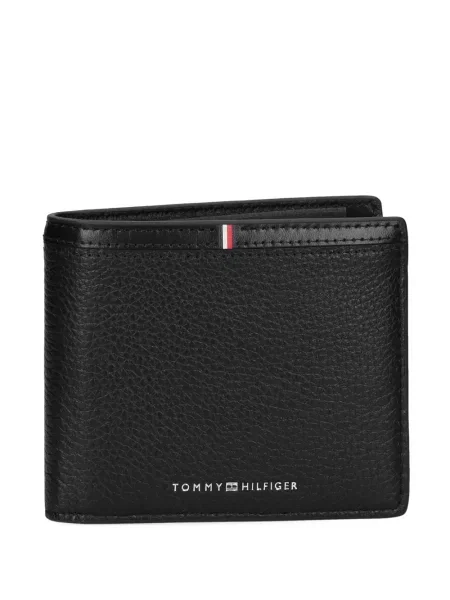 Δερμάτινος πορτοφόλι Tommy Hilfiger μαύρο