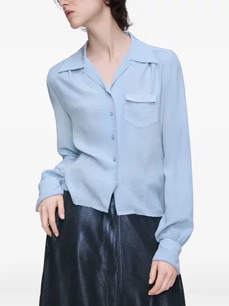 Cămașă Maison Margiela cu mâneci lungi lungă albastru