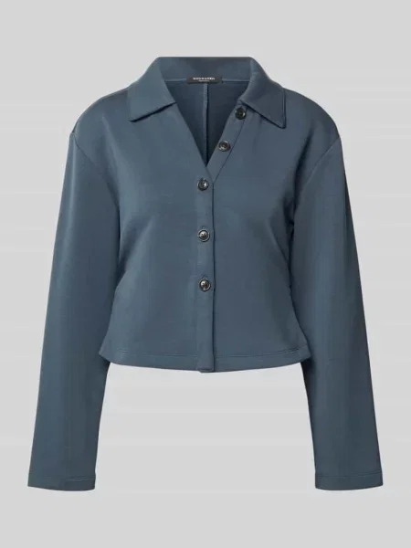 Bluzka krótka z kołnierzem z połami i listwą guzikową Scotch & Soda granatowa