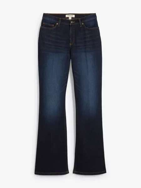 Dżinsy bootcut ze średnim stanem niebieskie