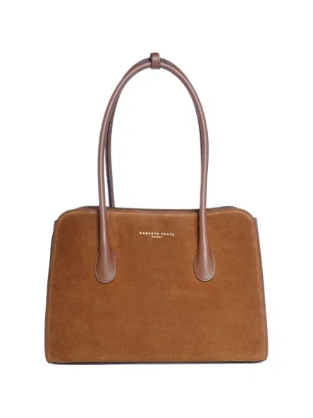 Semišová shopper kabelka Roberto Festa hnědá