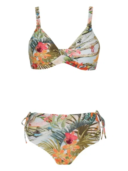 Bikini Lygia & Nanny z nadrukiem w tropikalny nadruk zielony