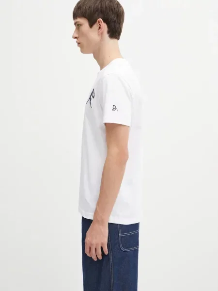 Lacoste tricou cu imprimeu alb