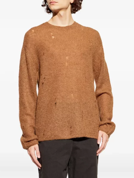 Pulover Allsaints zdrențuiți maro