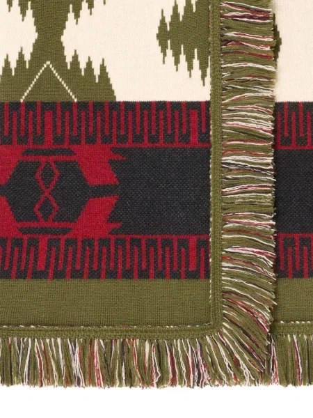 Palton Alanui cu franjuri din jacard alb