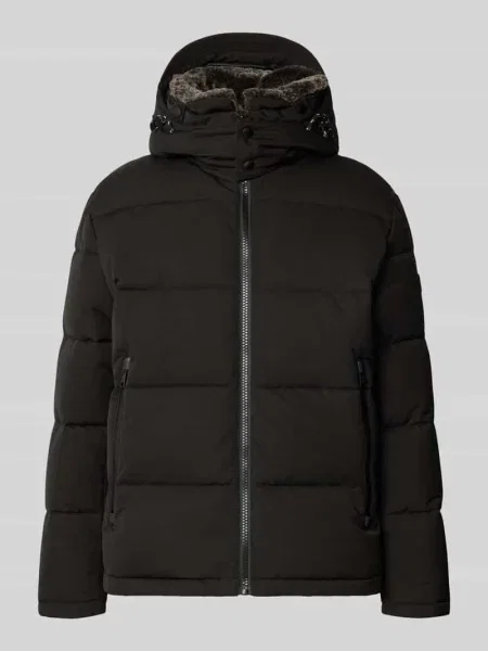 Pikowana kurtka o kroju regular fit z wodoodpornego materiału model ‘ARCOLA’ Strellson czarna