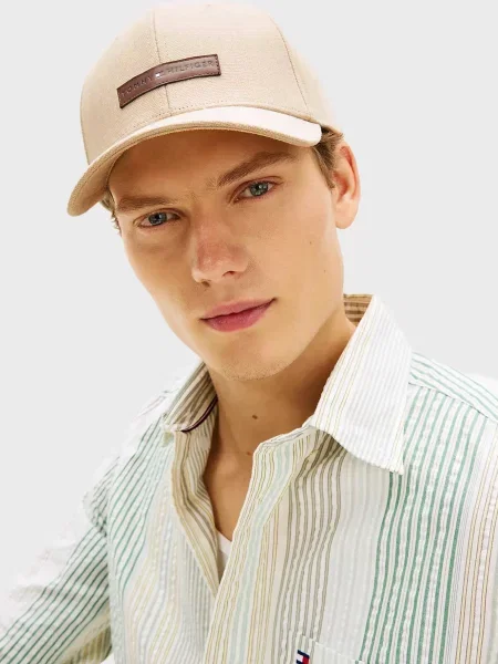 Кепка Tommy Hilfiger з канвасу бежева