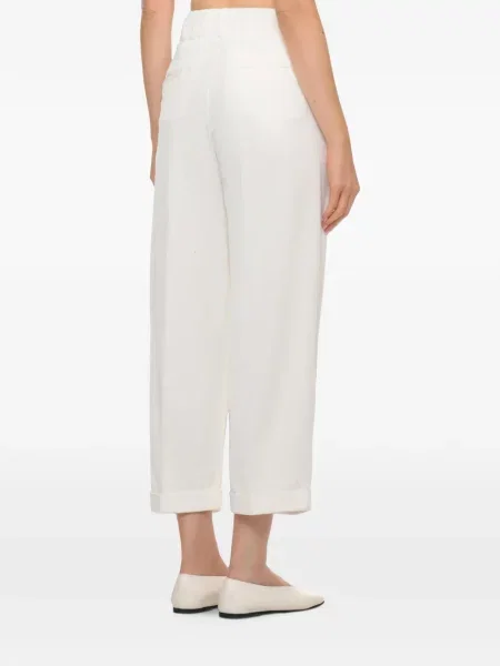 Pantaloni Peserico de catifea cord alb