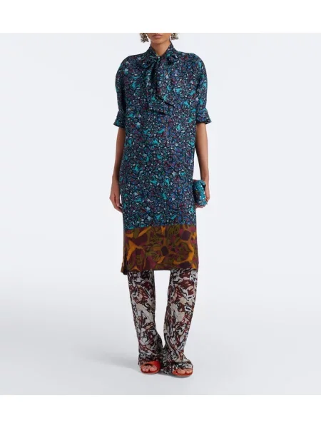 Rochie midi Dries Van Noten cu imagine cu legături
