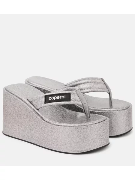 Chiloți tanga Coperni argintiu