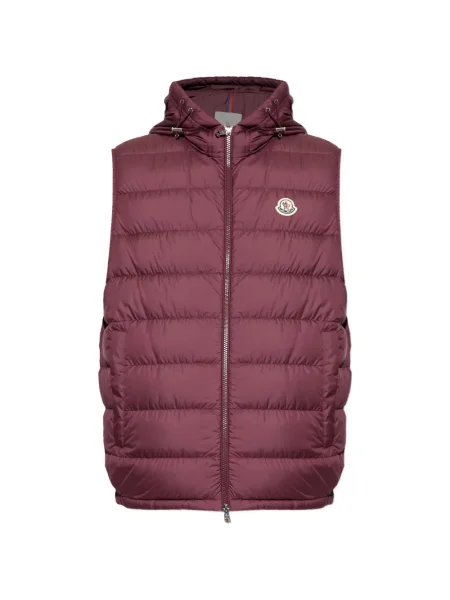 Vestă Moncler cu glugă roșu