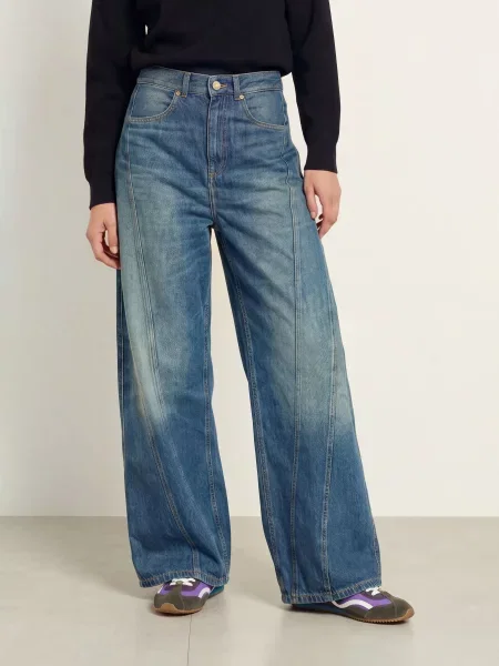 Sandro Jeansy Wide Leg blau niebieskie