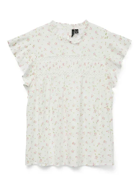VERO MODA Bluză VMTrine oliv / roz alb