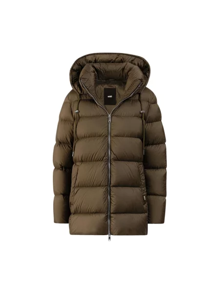 Kurtka puchowa Add z kapturem brązowa