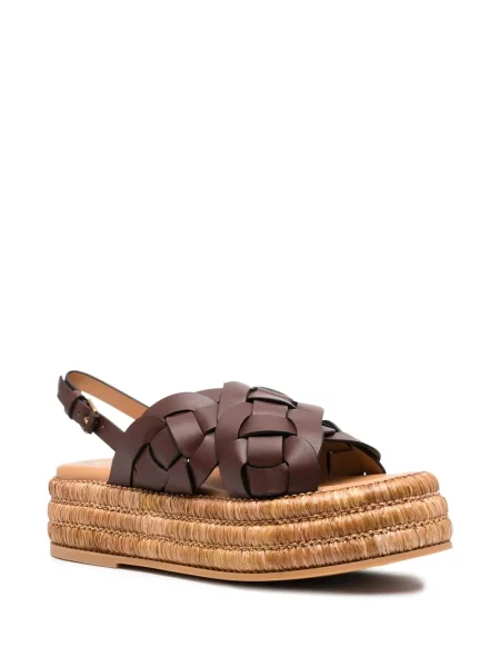 Iš natūralios odos espadrilės Tod's ruda