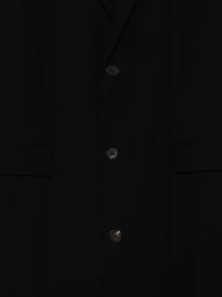 Vlněný kabát Yohji Yamamoto černý
