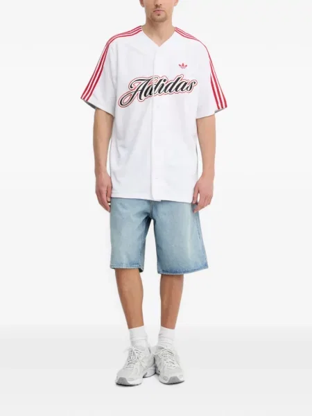 Pantaloni Adidas cu broderie cu dungi alergare negru