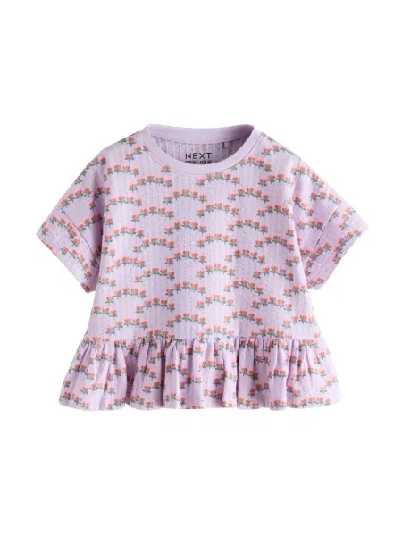 Next Tricou maro / smarald / mov lavandă / roz deschis verde