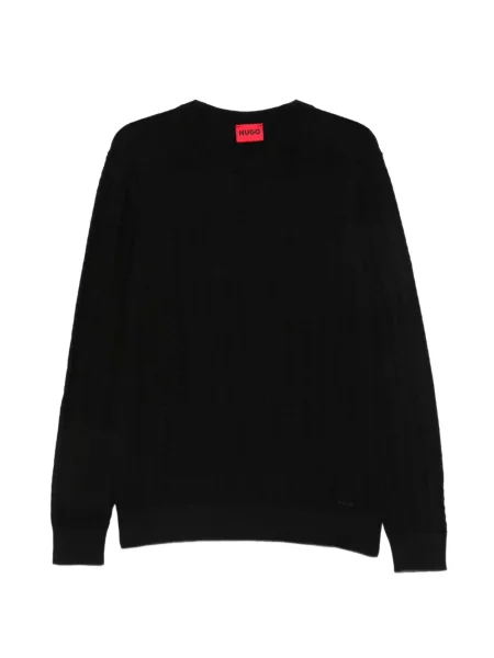 Pulover Boss cu decolteu rotund negru