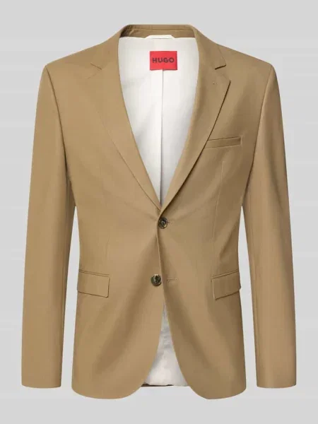 Marynarka o kroju super slim fit z mieszanki wełny model Arti Hugo beżowa