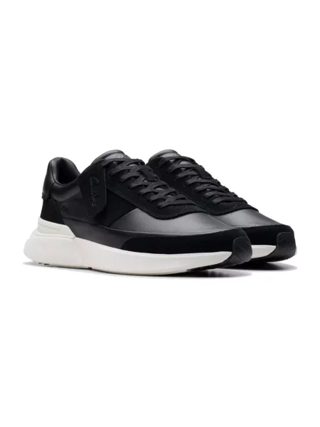 Lniane sneakersy Clarks czarne