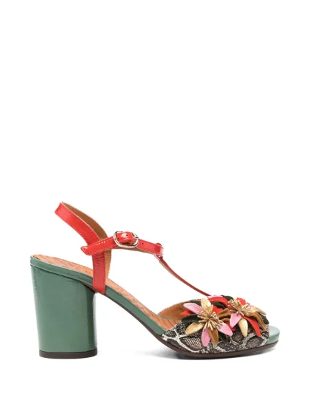 Sandale Chie Mihara din piele cu model floral maro