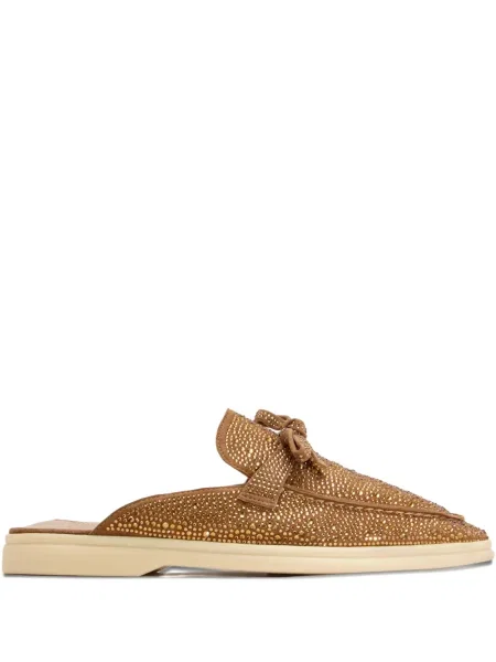 Papuci tip mules Nicoli cu funde maro