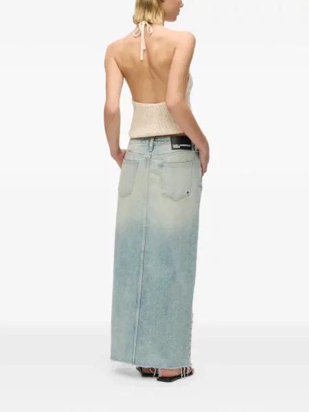 Maxi džinsinis sijonas Karl Lagerfeld Jeans mėlyna