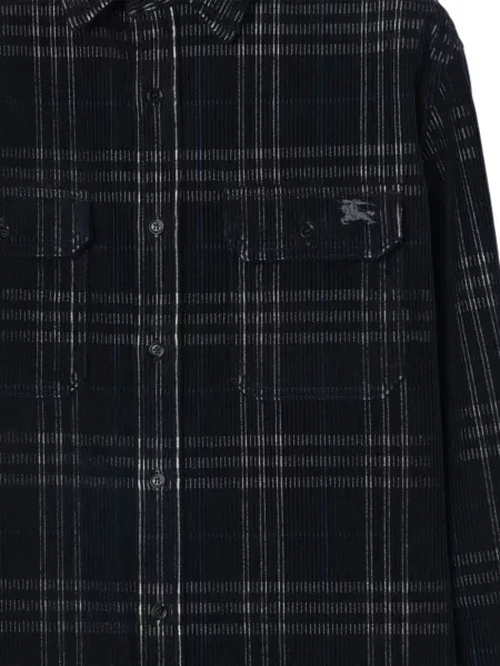 Καρό πουκάμισο Burberry κοτλέ μπλε