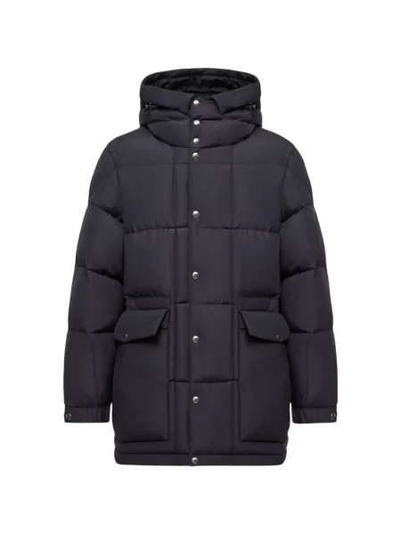 Geacă Moncler cu glugă albastru