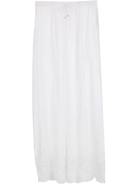 Pantaloni Amir Slama cu broderie alb