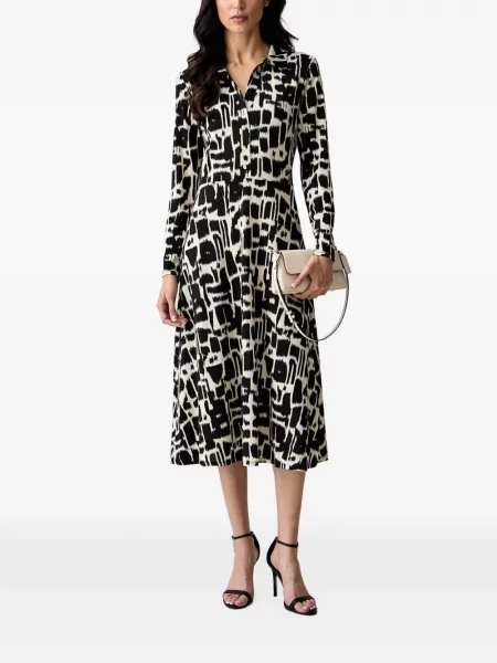 Rochie midi Morgan cu imagine cu imprimeu abstract negru