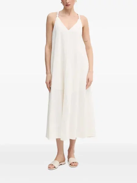 Rochie midi Dkny cu decolteu în V alb