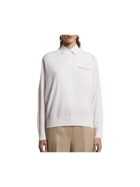 Sweter Peserico wełniany biały