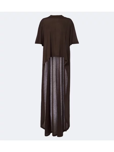 Tricou Balenciaga din jerseu asimetric maro