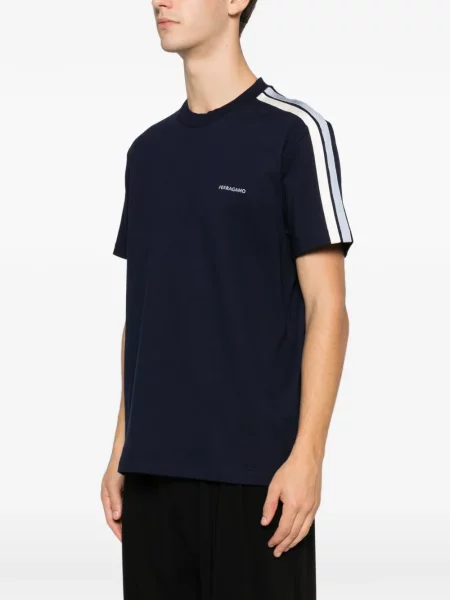 Tricou Ferragamo cu dungi albastru