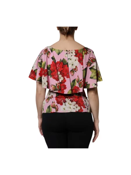 Bluzka Dolce And Gabbana w kwiatki różowa