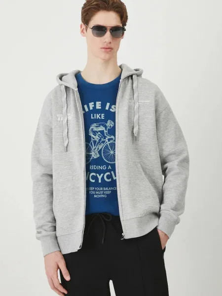 Суичър с качулка Medicine с качулка с принт сиво
